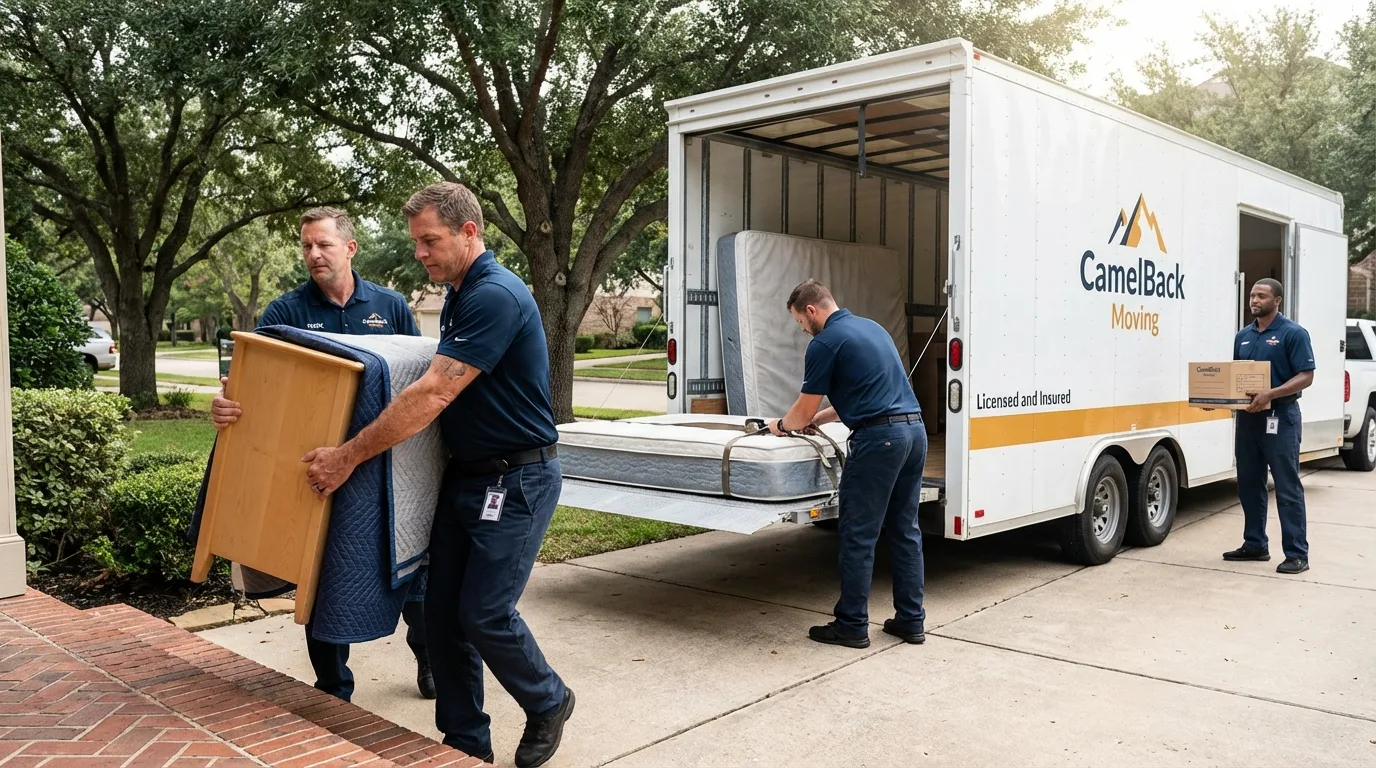Crew loading residential truck for cross-state move from Island Heights, NJ