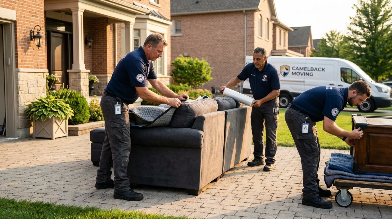 Large estate moving crew wrapping furniture in Island Heights, NJ
